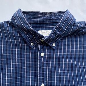 Cotton & Co Men’s Button Down Long Sleeve Shirt Size XXL Blue Plaid 100% Cotton